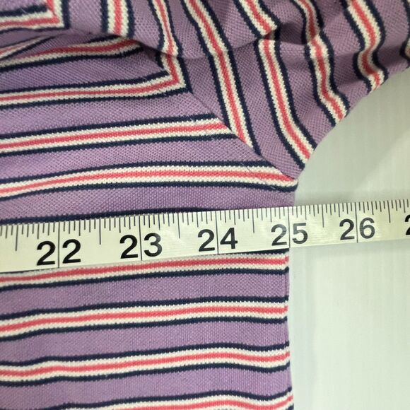 Peter Millar Summer Comfort Golf Polo Shirt Mens Large Purple Stripped - Picture 5 of 7